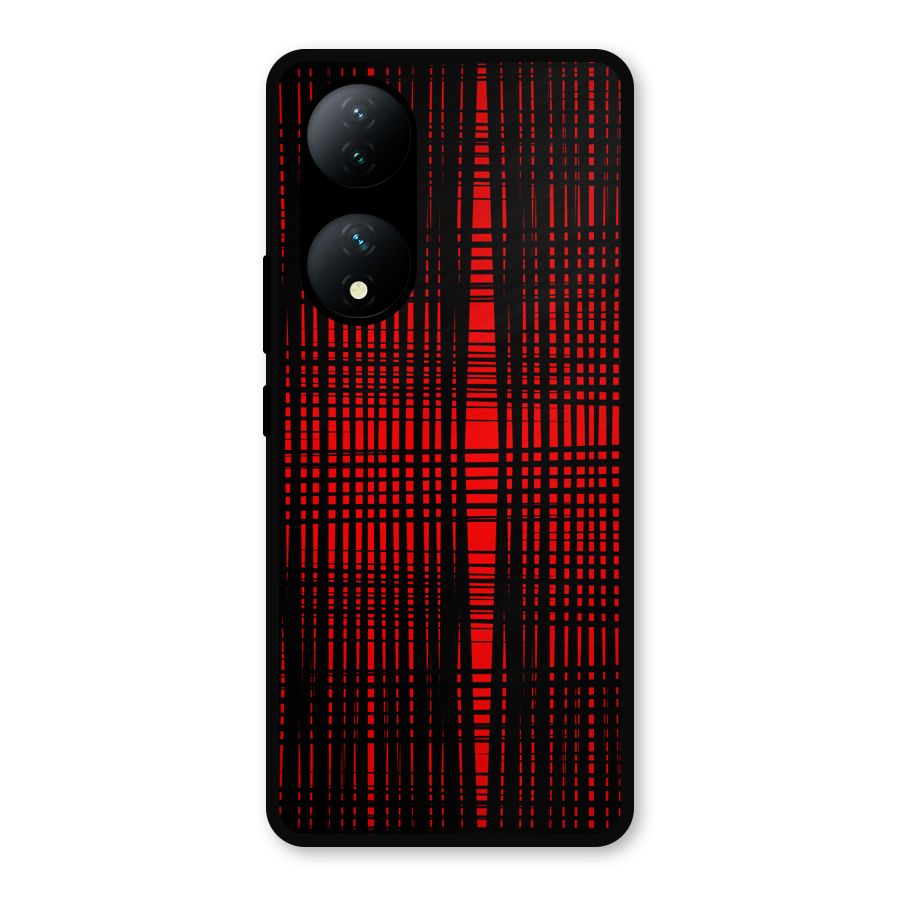 Red Net Design Metal Back Case for iQOO Z7s