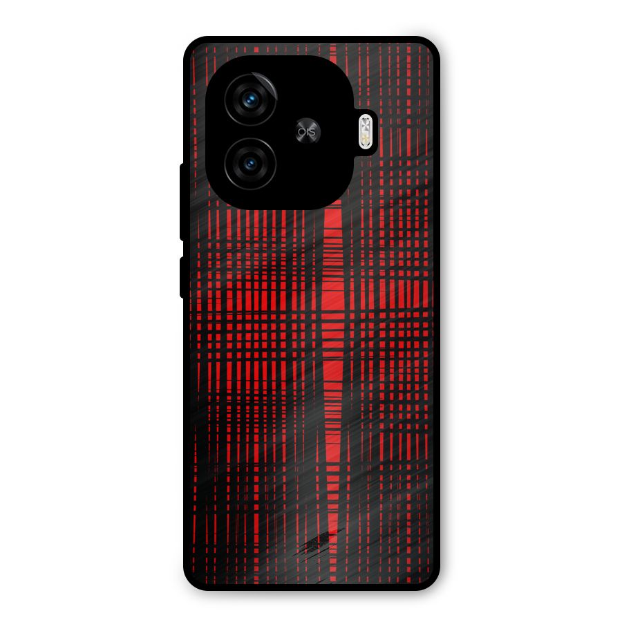 Red Net Design Metal Back Case for iQOO Z9 Turbo