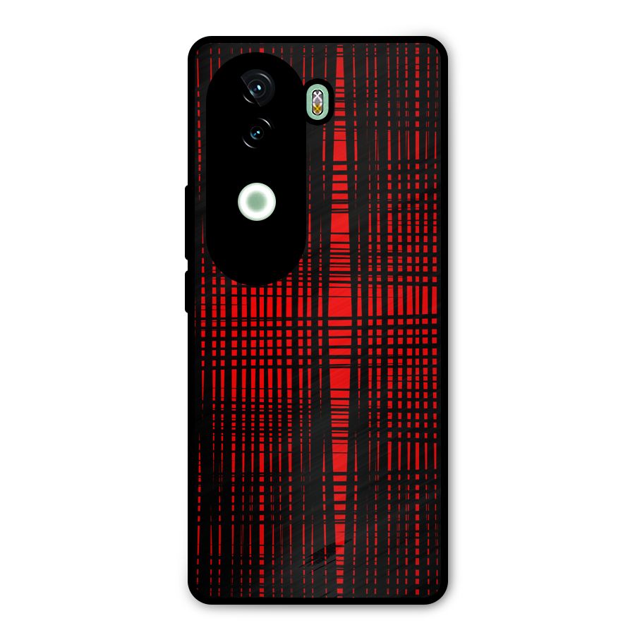 Red Net Design Metal Back Case for iQOO Z9s