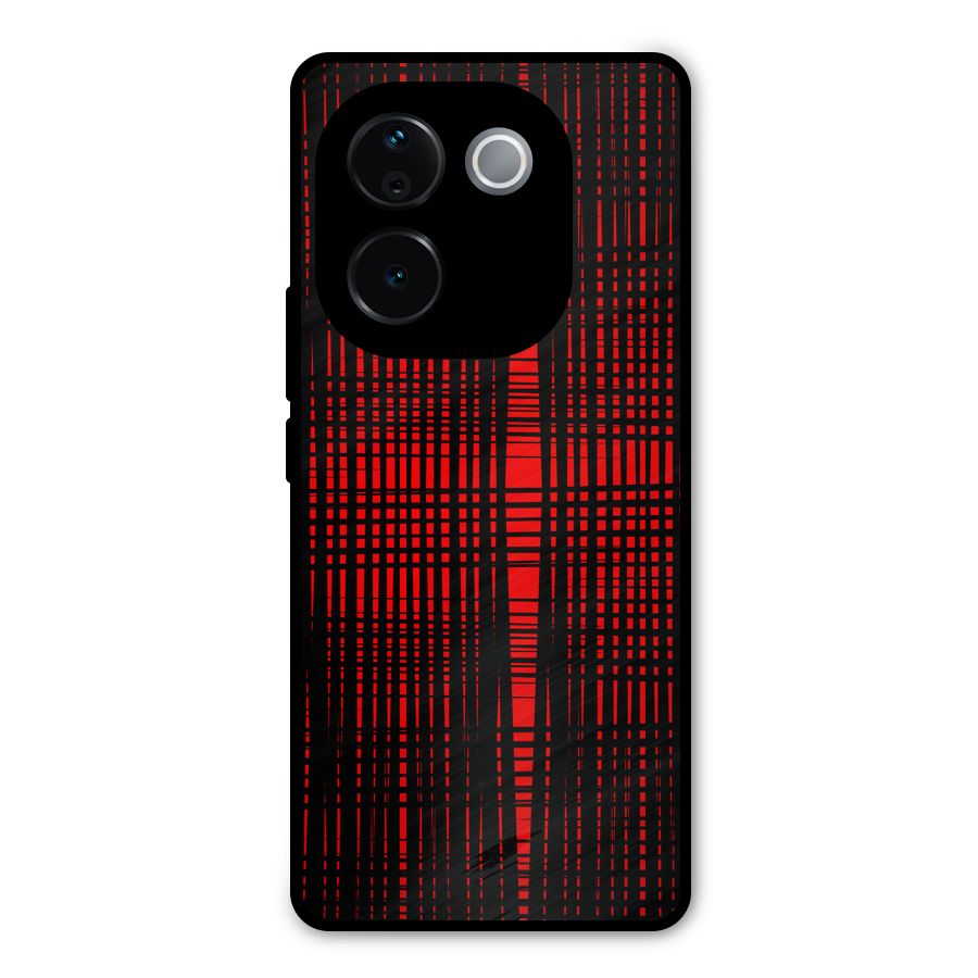 Red Net Design Metal Back Case for iQOO Z9s Pro
