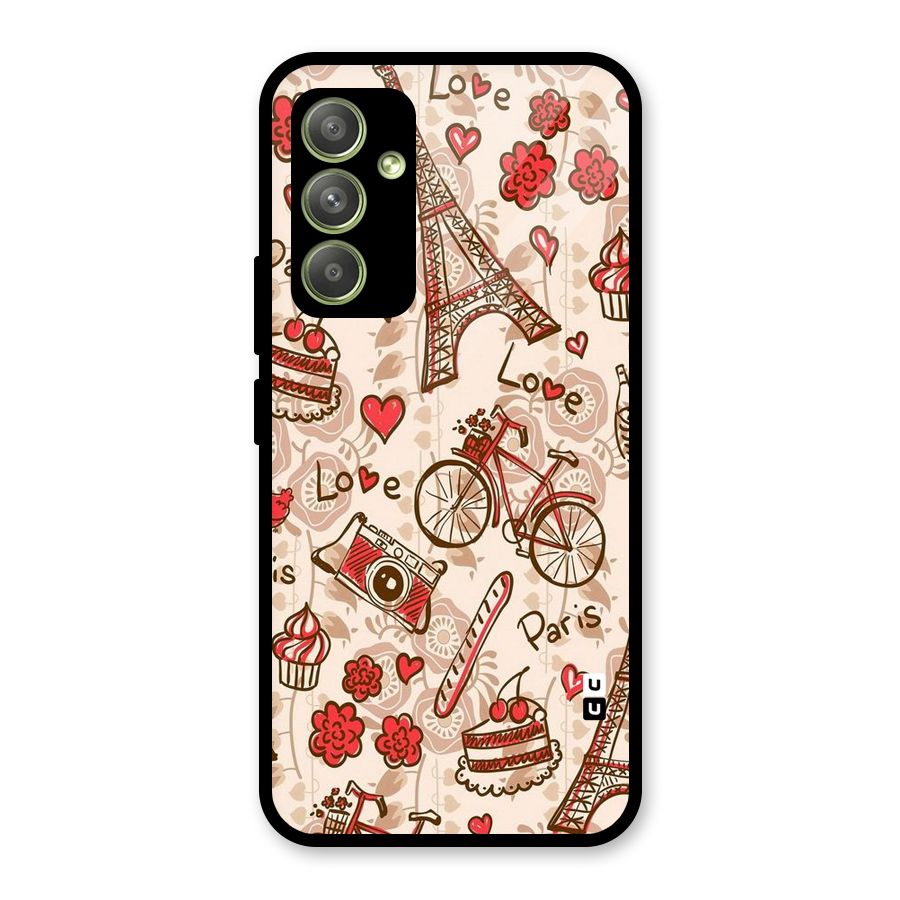 Red Peach City Glass Back Case for Galaxy A54