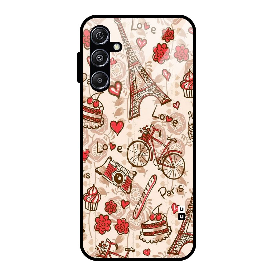 Red Peach City Glass Back Case for Galaxy M34 5G