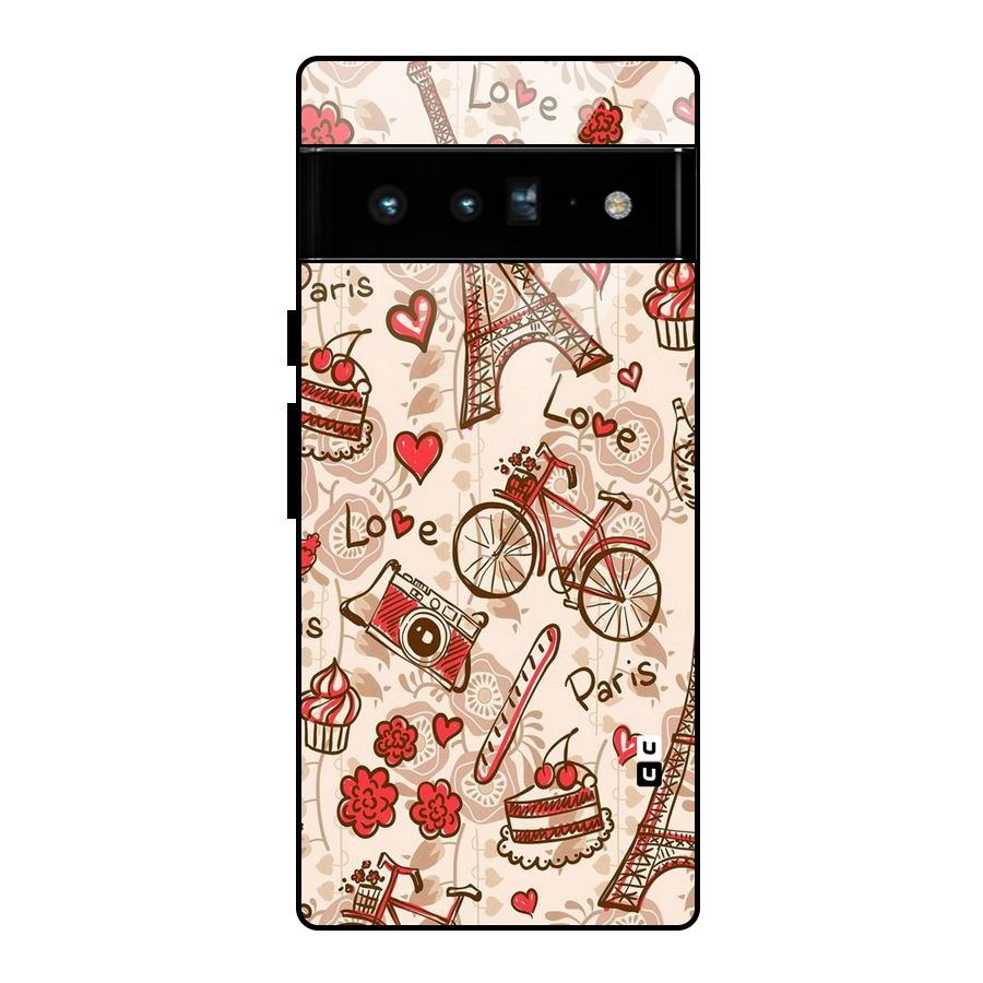 Red Peach City Glass Back Case for Google Pixel 6 Pro