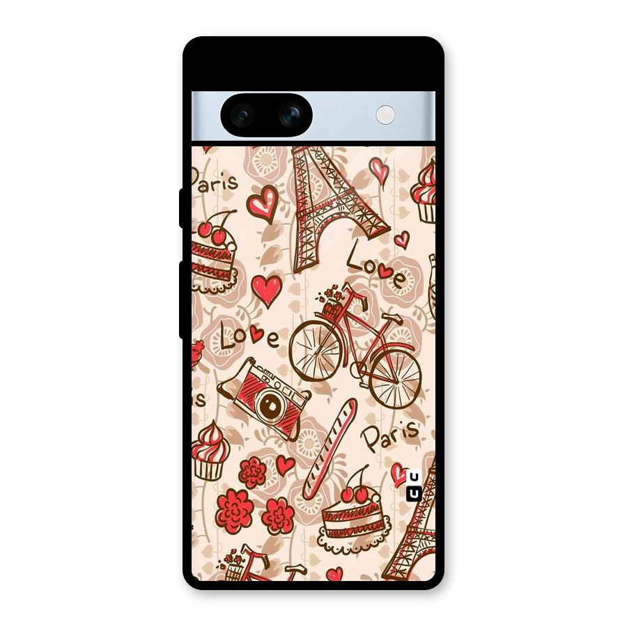 Red Peach City Glass Back Case for Google Pixel 7a