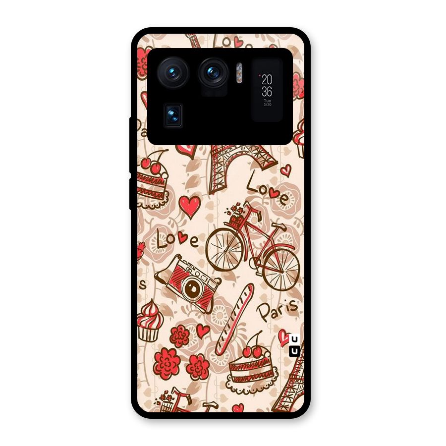 Red Peach City Glass Back Case for Mi 11 Ultra