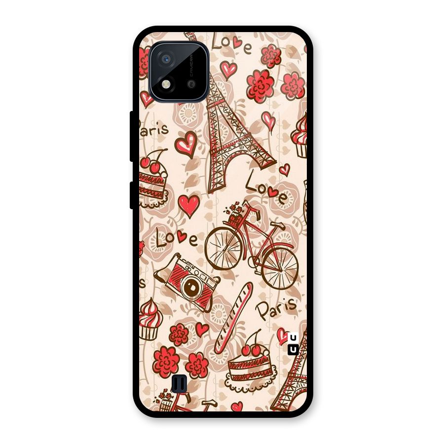 Red Peach City Glass Back Case for Realme C11 2021
