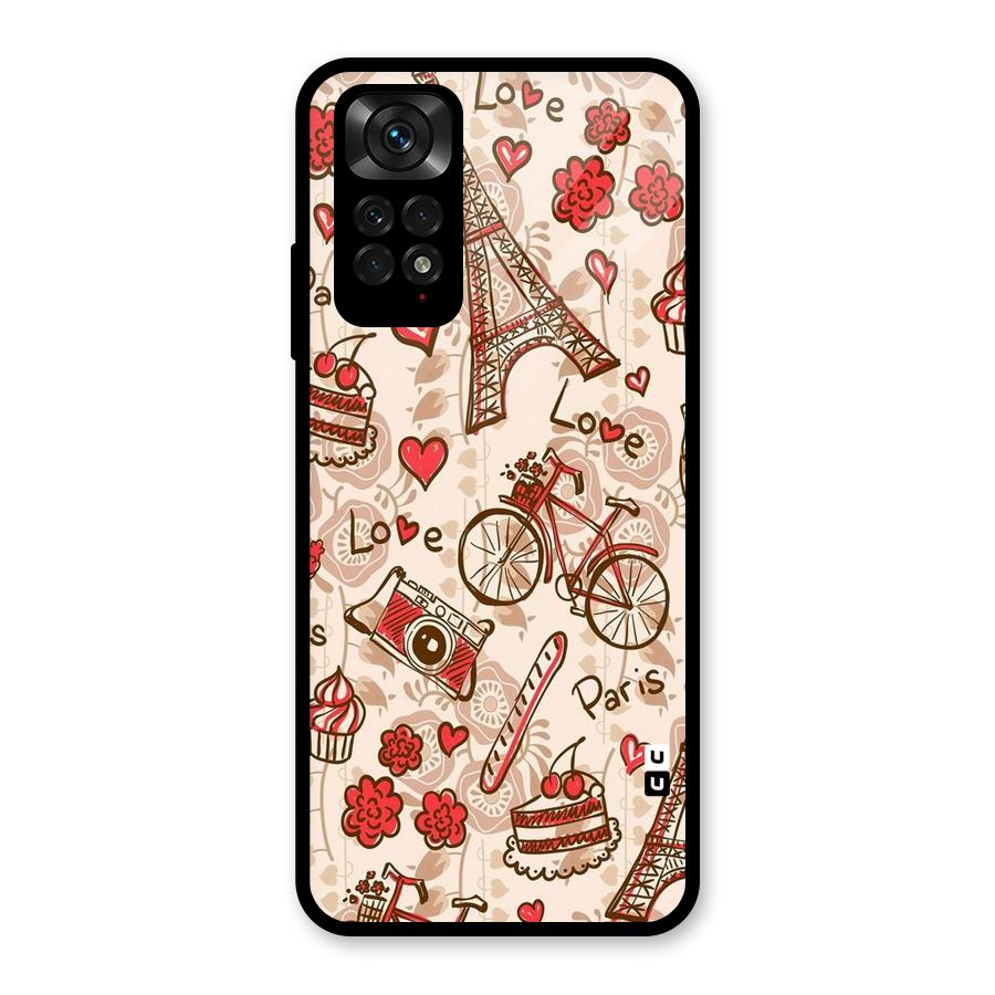 Red Peach City Glass Back Case for Redmi Note 11S