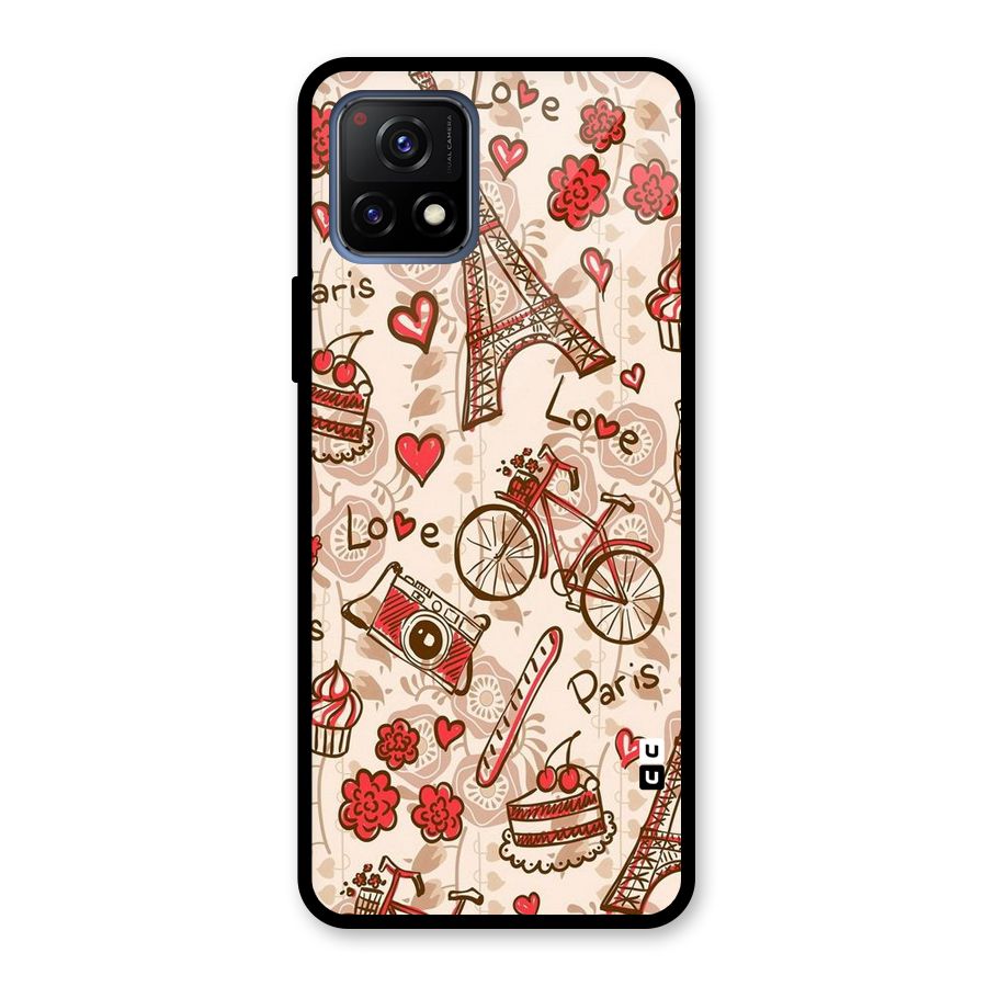 Red Peach City Glass Back Case for Vivo Y72 5G