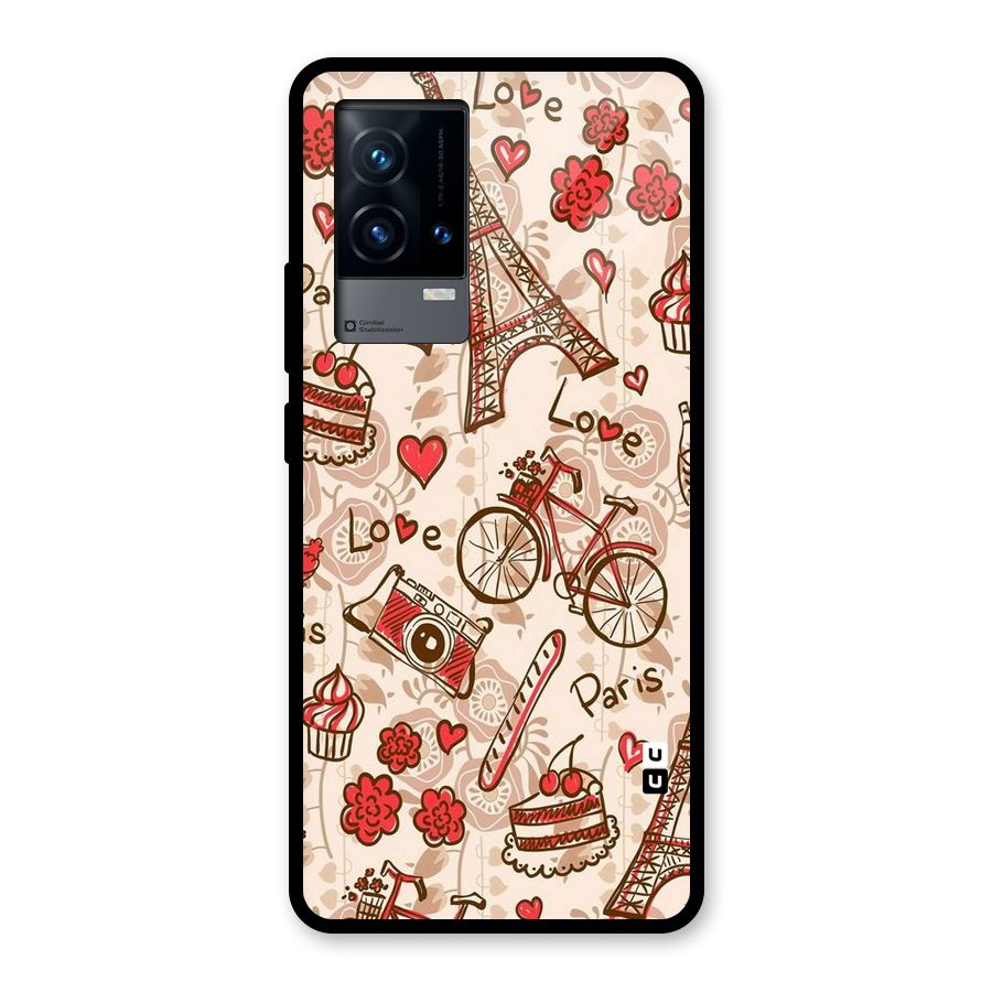 Red Peach City Glass Back Case for iQOO 9 5G