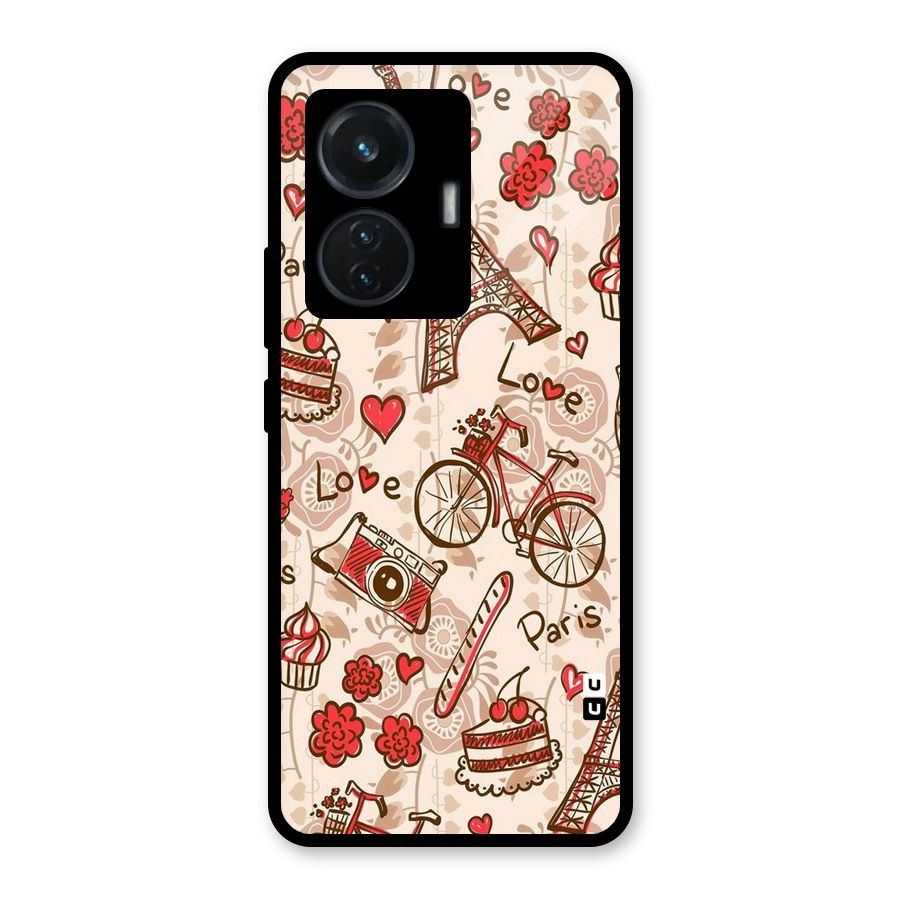 Red Peach City Glass Back Case for iQOO Z6 44W