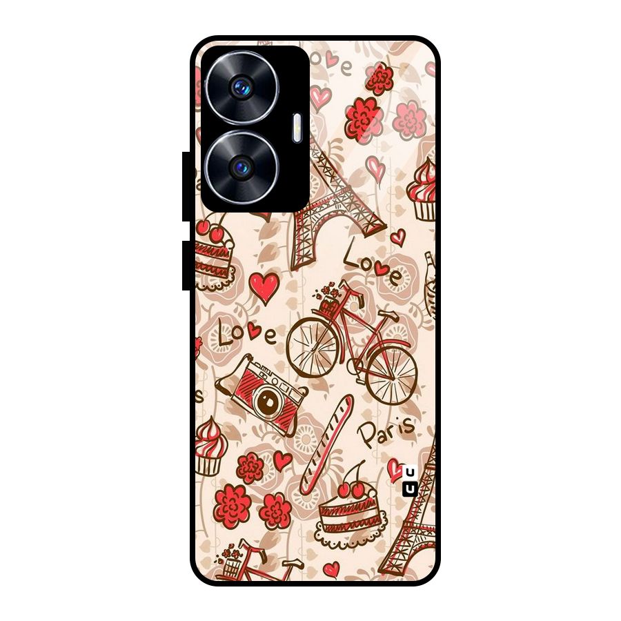 Red Peach City Glass Back Case for realme C55