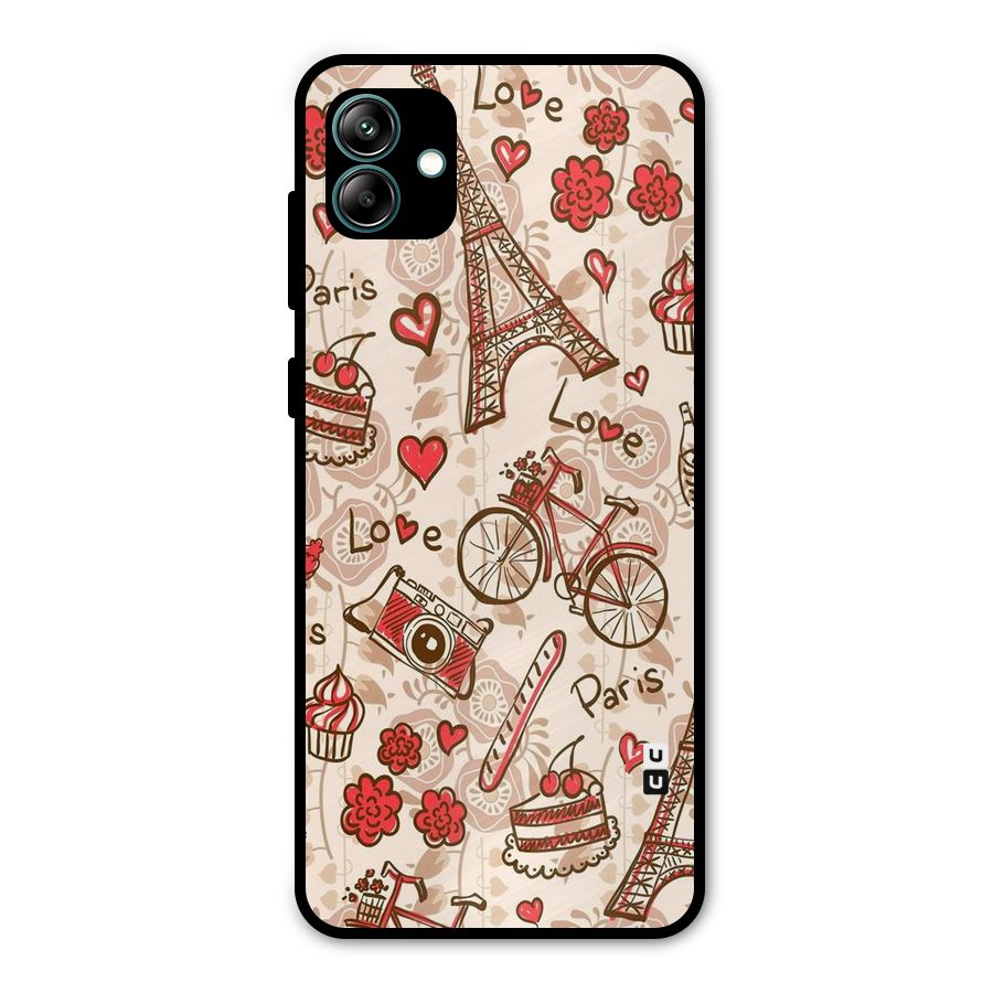 Red Peach City Metal Back Case for Galaxy A04