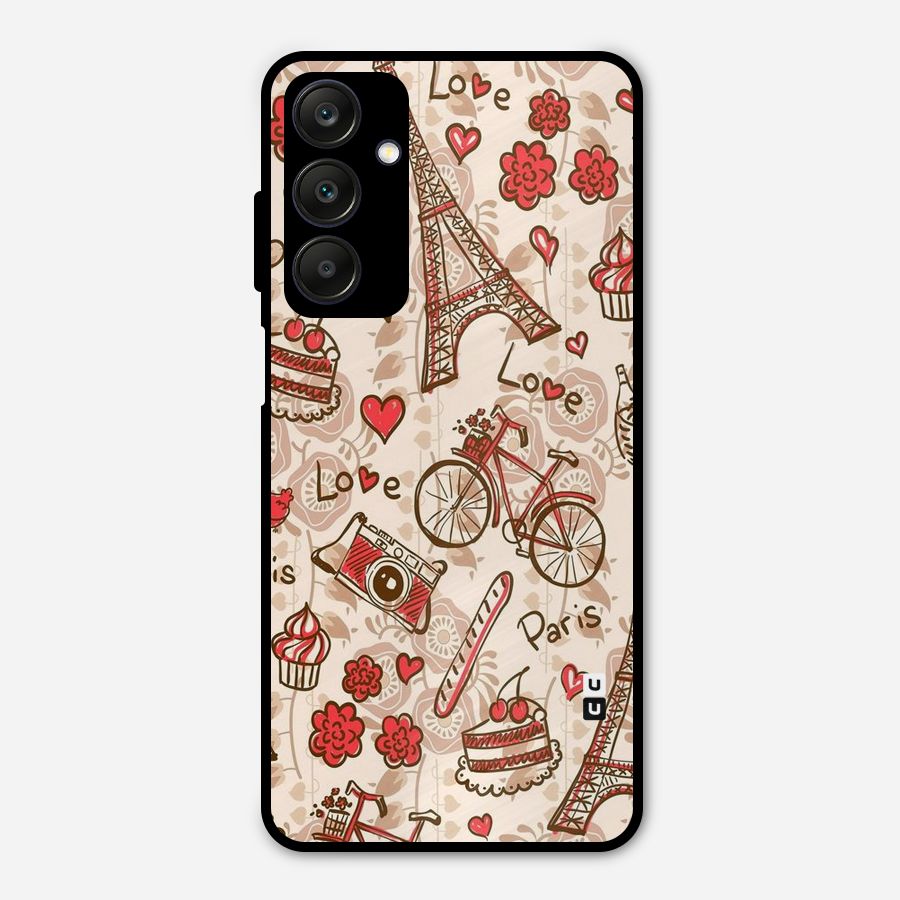 Red Peach City Metal Back Case for Galaxy A25 5G