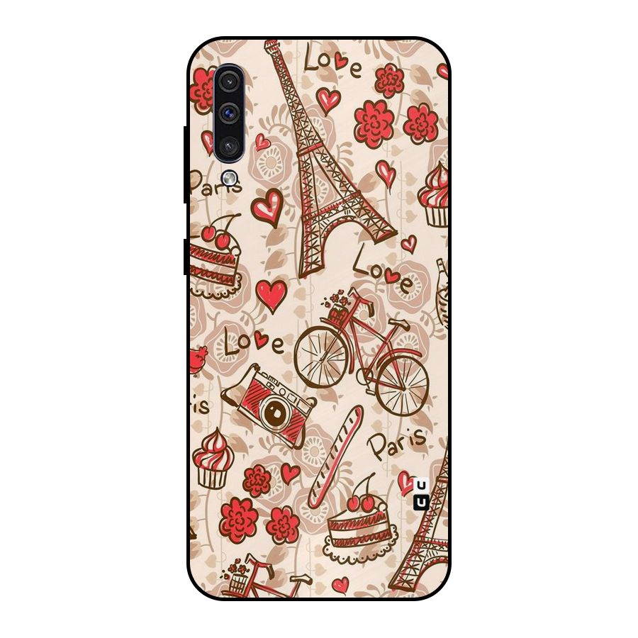 Red Peach City Metal Back Case for Galaxy A30s