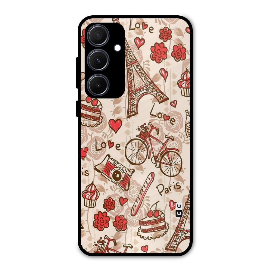 Red Peach City Metal Back Case for Galaxy A35