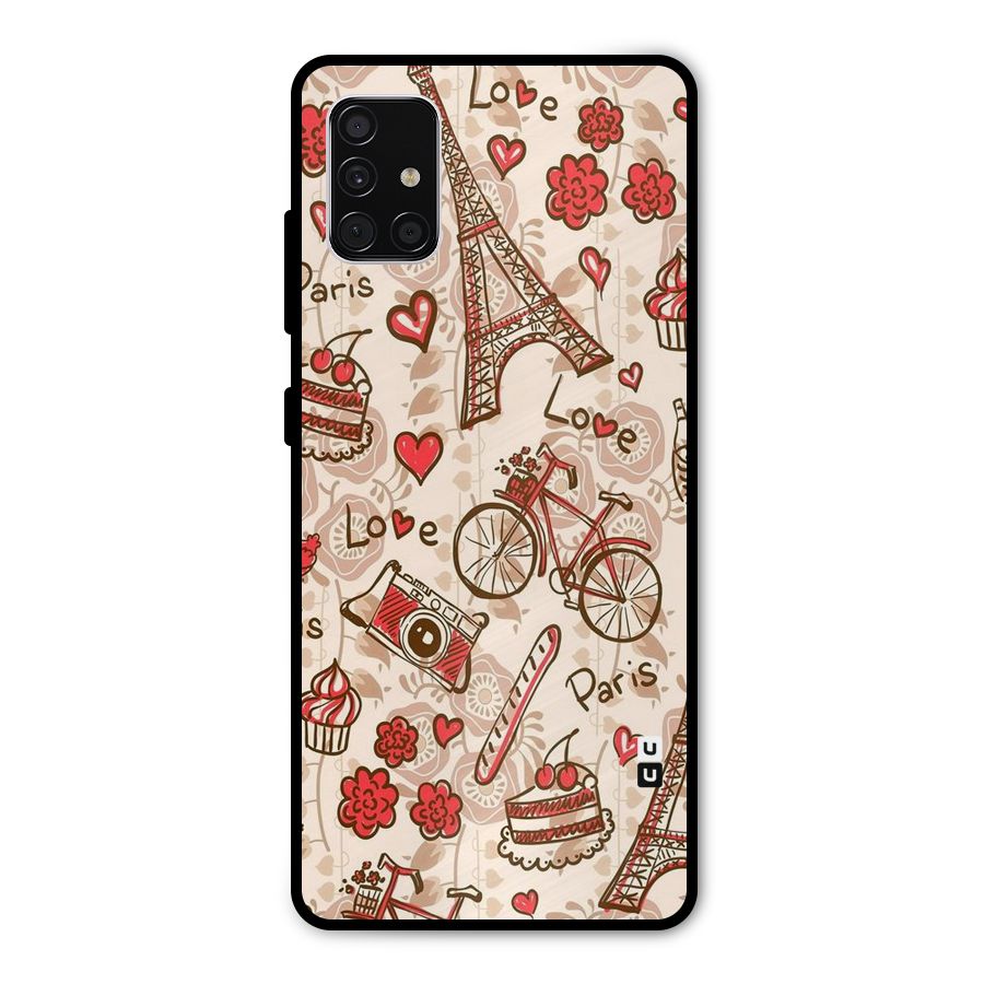 Red Peach City Metal Back Case for Galaxy A51