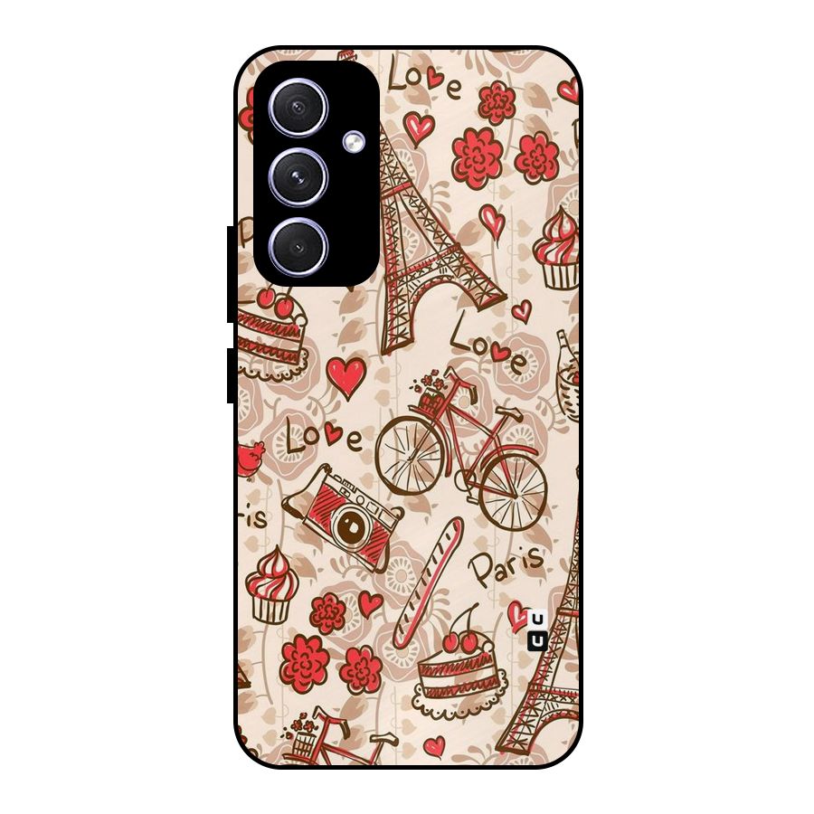 Red Peach City Metal Back Case for Galaxy A54