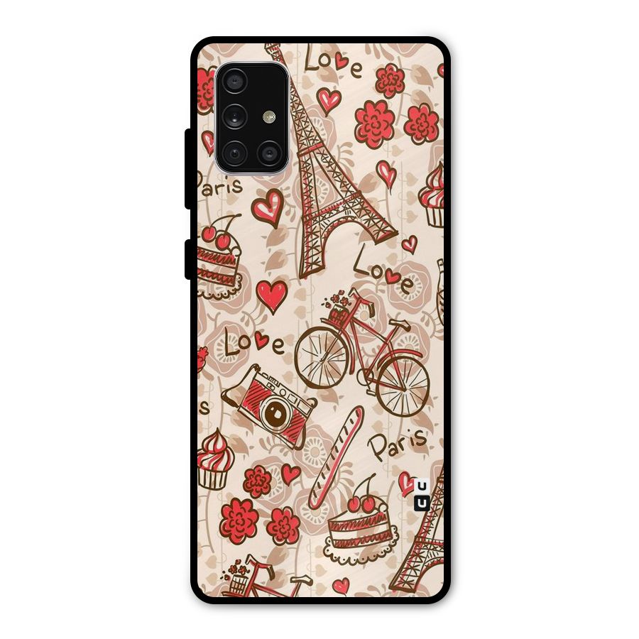 Red Peach City Metal Back Case for Galaxy A71