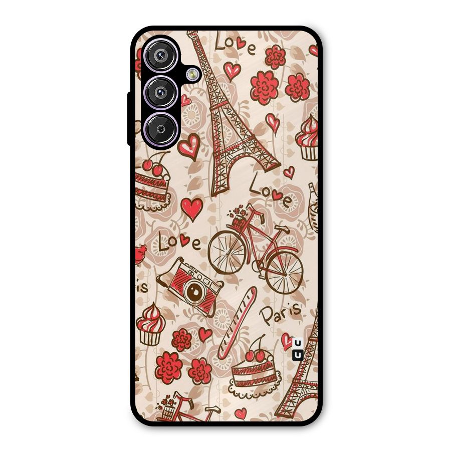 Red Peach City Metal Back Case for Galaxy F15