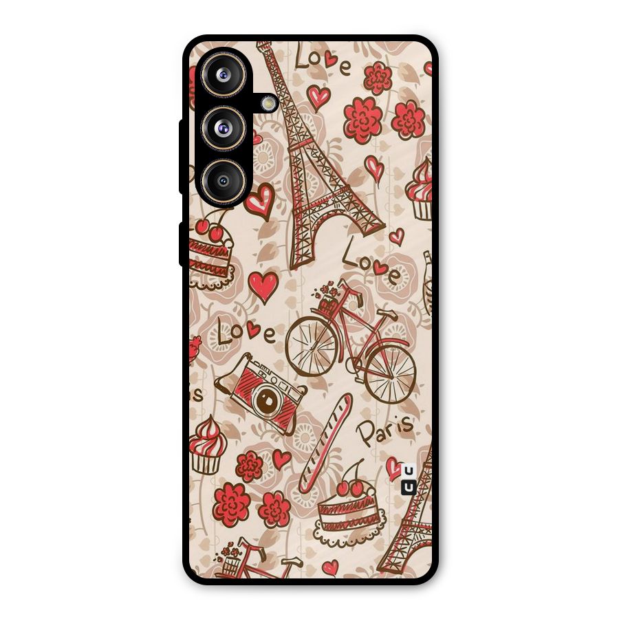 Red Peach City Metal Back Case for Galaxy F55