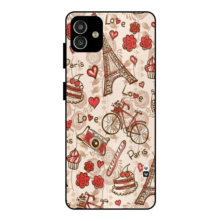 Red Peach City Metal Back Case for Galaxy M13 5G