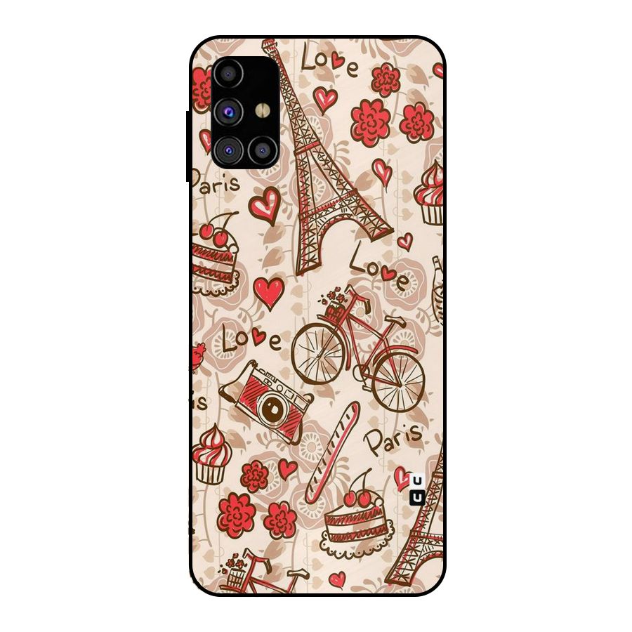 Red Peach City Metal Back Case for Galaxy M31s