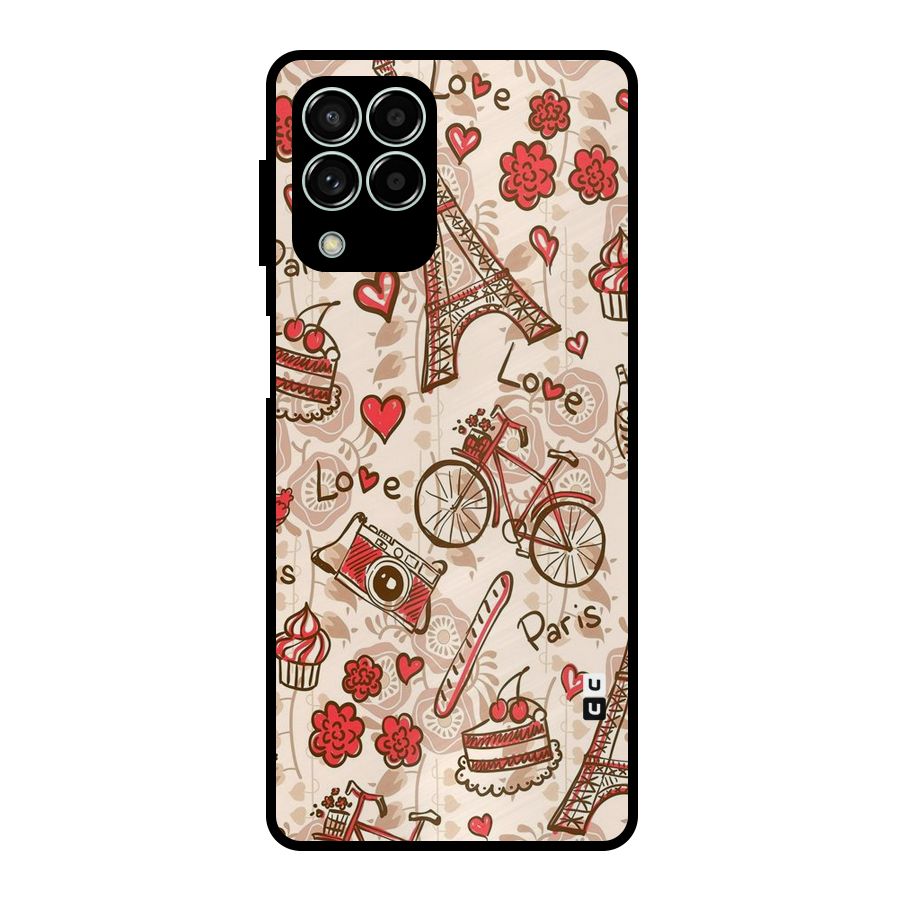 Red Peach City Metal Back Case for Galaxy M33