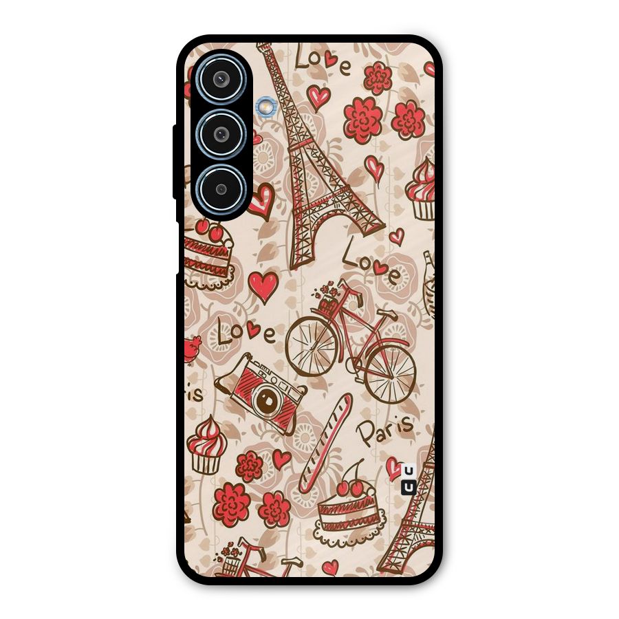Red Peach City Metal Back Case for Galaxy M35