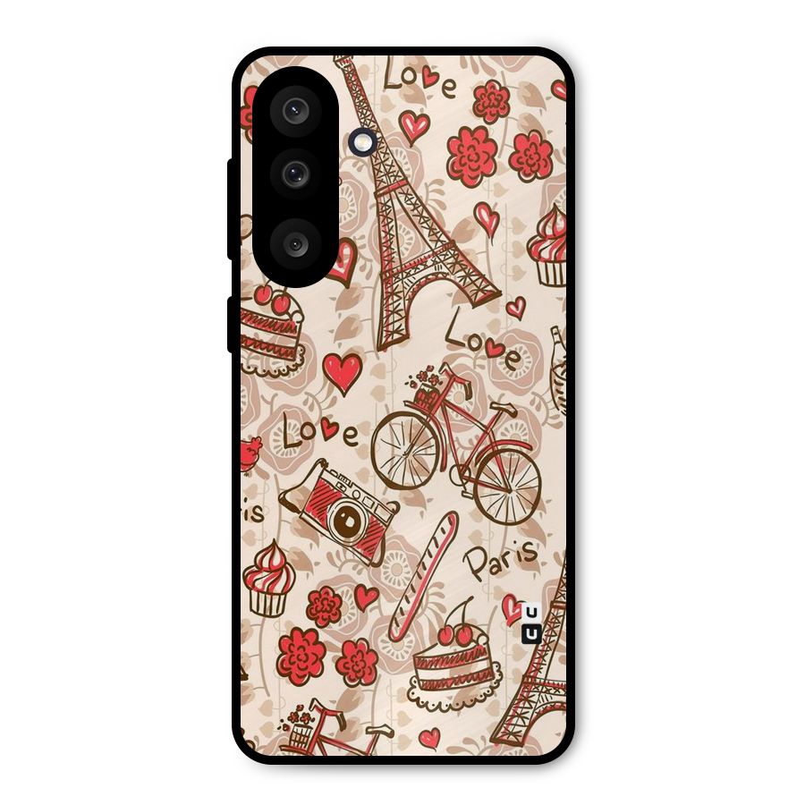 Red Peach City Metal Back Case for Galaxy M56