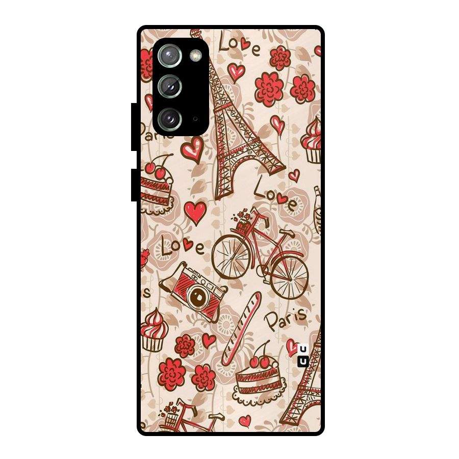 Red Peach City Metal Back Case for Galaxy Note 20