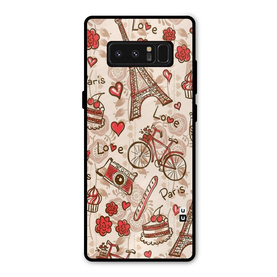 Red Peach City Metal Back Case for Galaxy Note 8