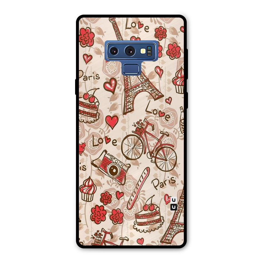 Red Peach City Metal Back Case for Galaxy Note 9