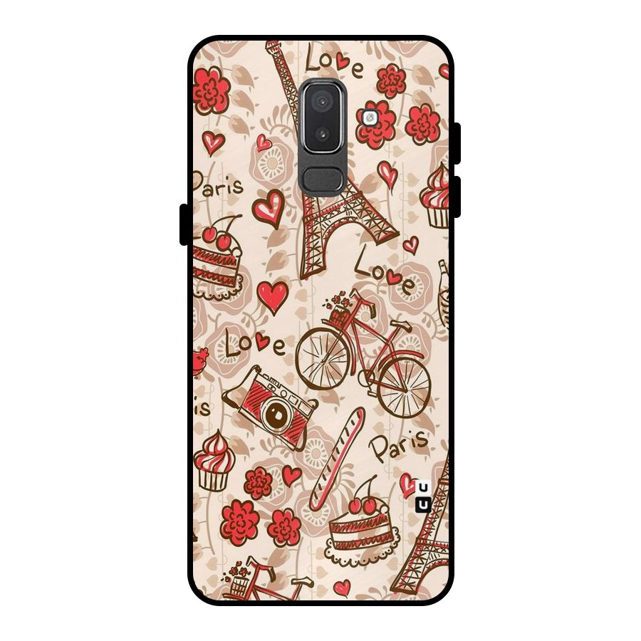 Red Peach City Metal Back Case for Galaxy On8 (2018)