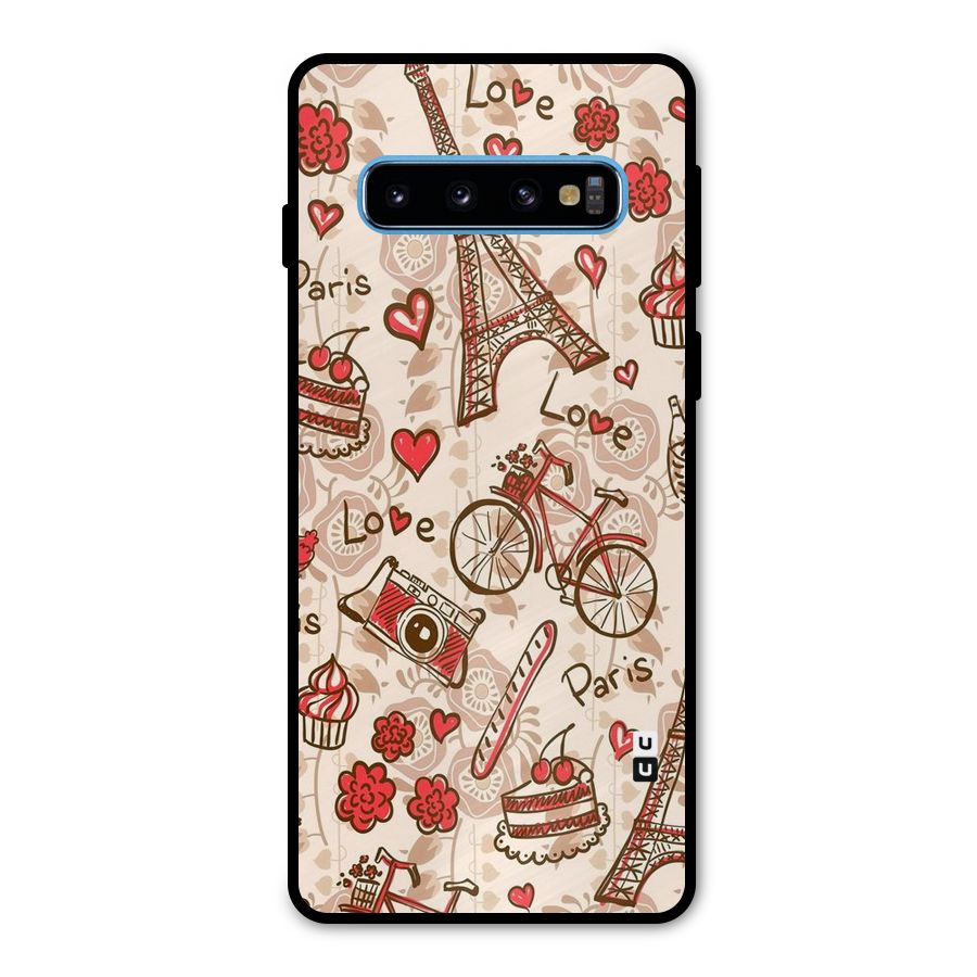 Red Peach City Metal Back Case for Galaxy S10