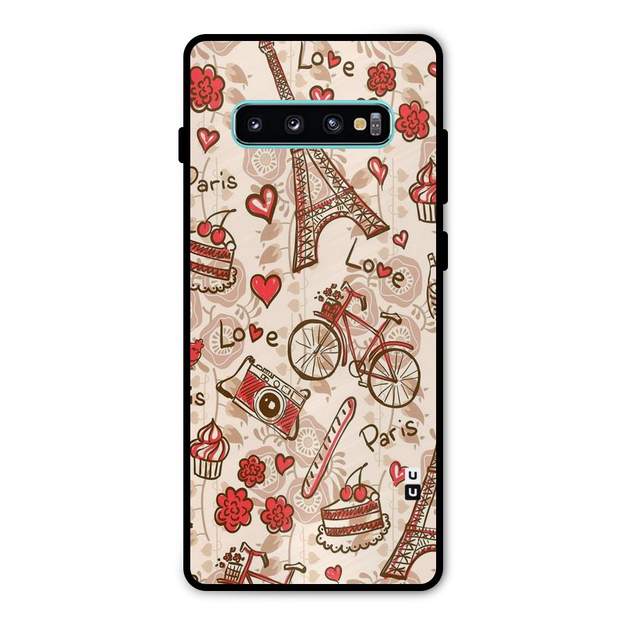 Red Peach City Metal Back Case for Galaxy S10 Plus