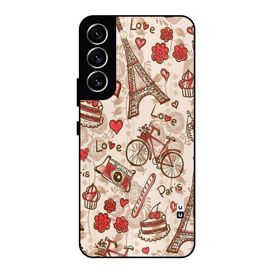 Red Peach City Metal Back Case for Galaxy S22 5G