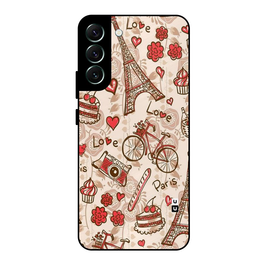 Red Peach City Metal Back Case for Galaxy S22 Plus 5G