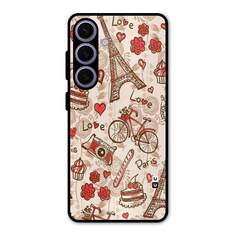 Red Peach City Metal Back Case for Galaxy S24