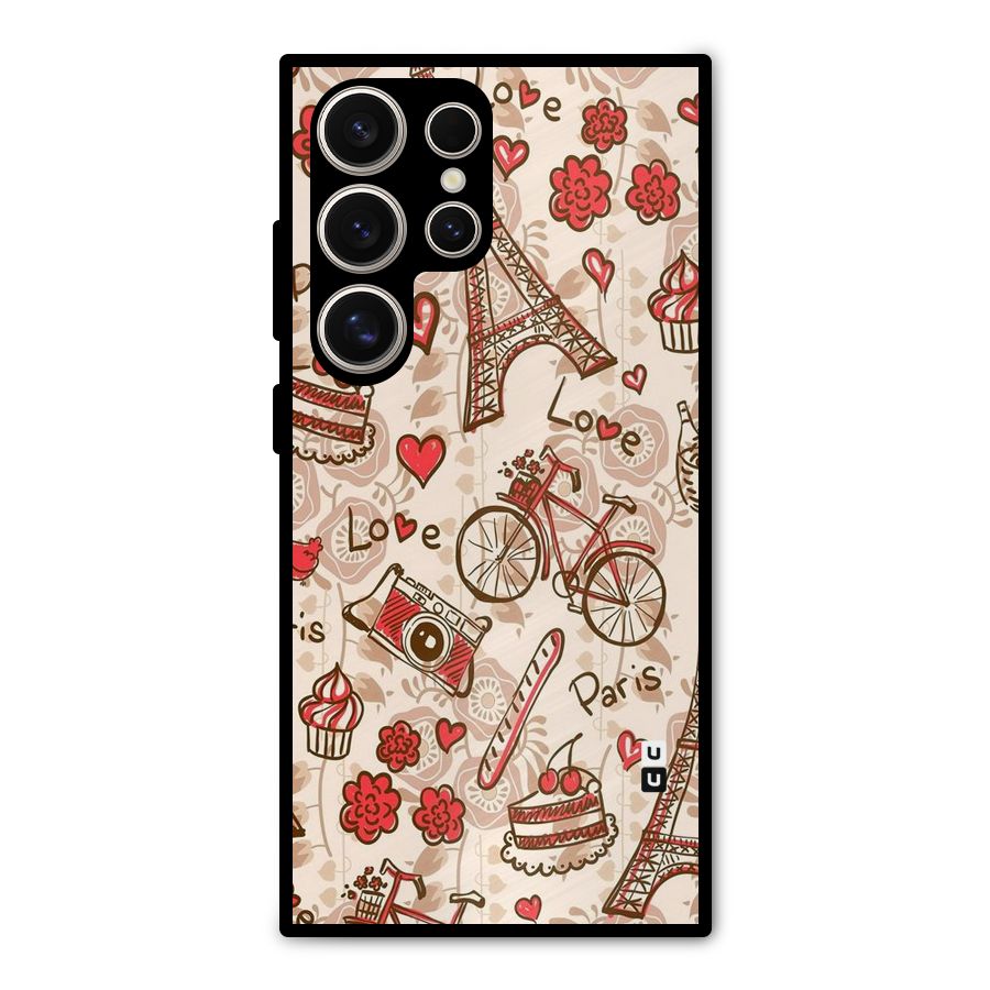 Red Peach City Metal Back Case for Galaxy S24 Ultra