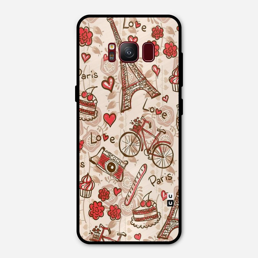 Red Peach City Metal Back Case for Galaxy S8