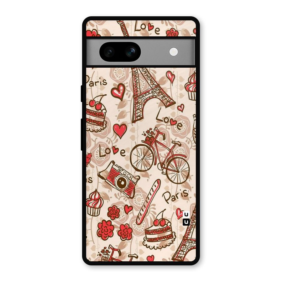 Red Peach City Metal Back Case for Google Pixel 7a