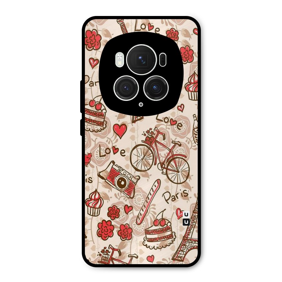 Red Peach City Metal Back Case for Honor Magic6 Pro