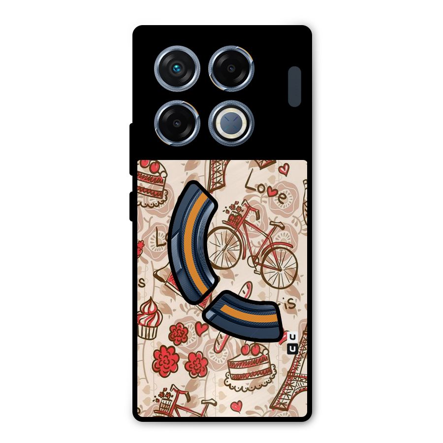 Red Peach City Metal Back Case for Infinix GT 20 Pro
