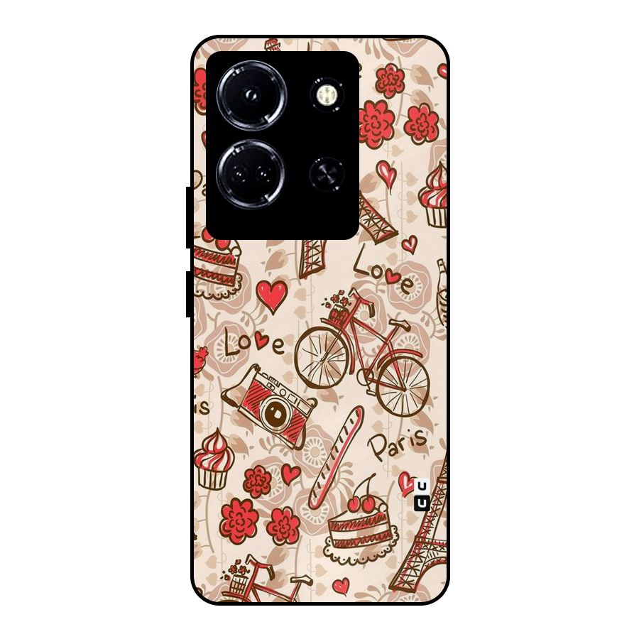 Red Peach City Metal Back Case for Infinix Note 30 5G