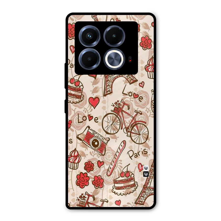 Red Peach City Metal Back Case for Infinix Note 40 5G