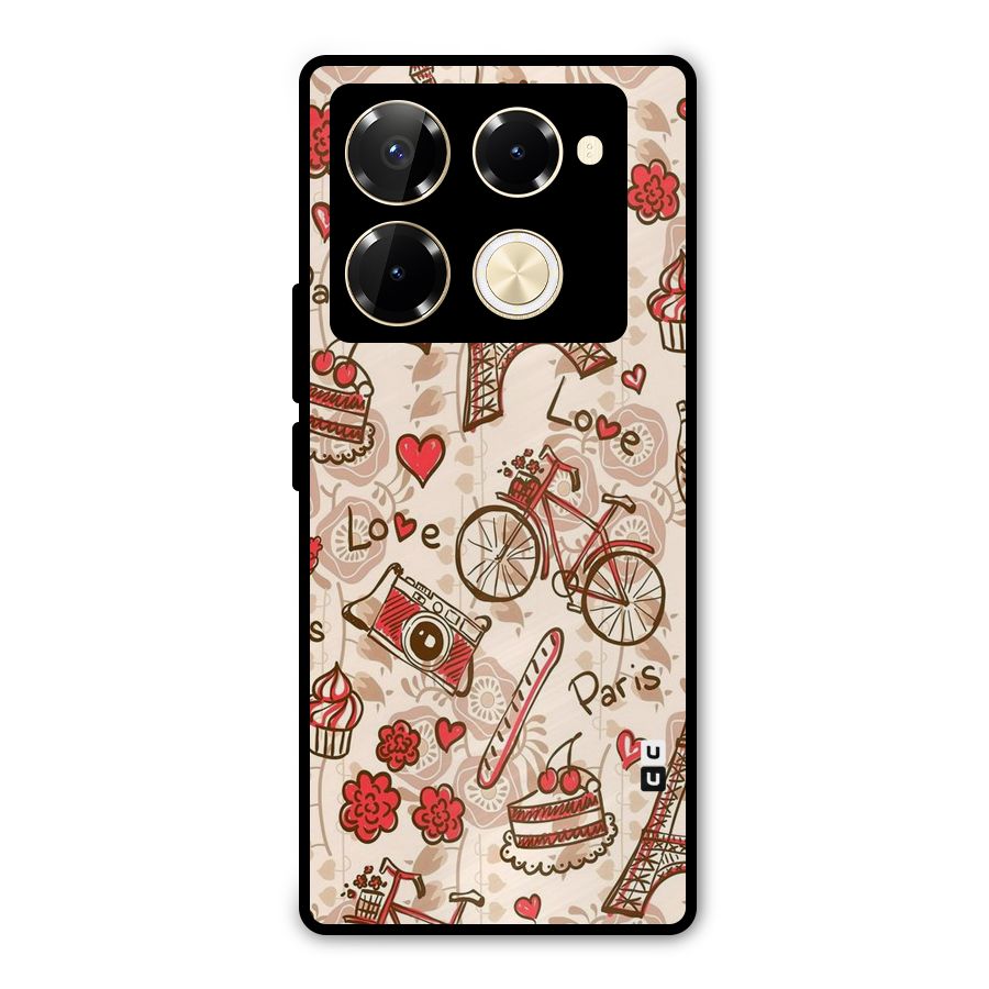 Red Peach City Metal Back Case for Infinix Note 40 Pro