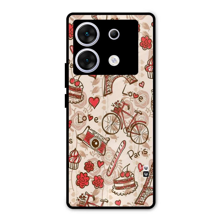 Red Peach City Metal Back Case for Infinix Zero 30 5G