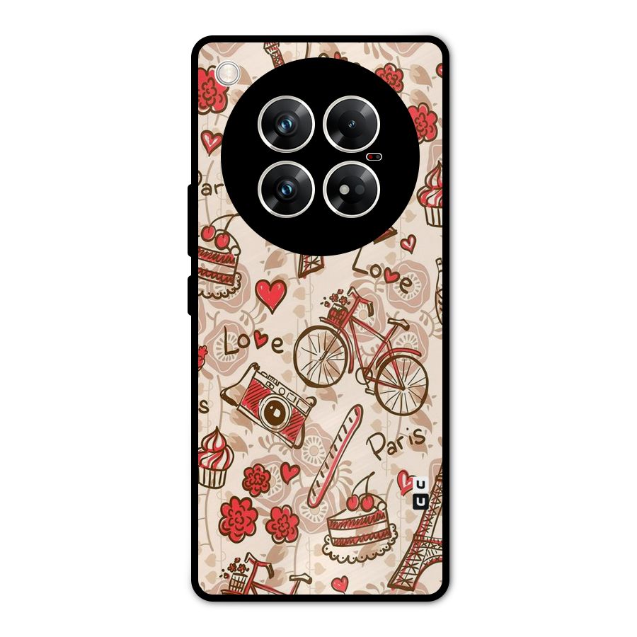 Red Peach City Metal Back Case for Infinix Zero 40 5G