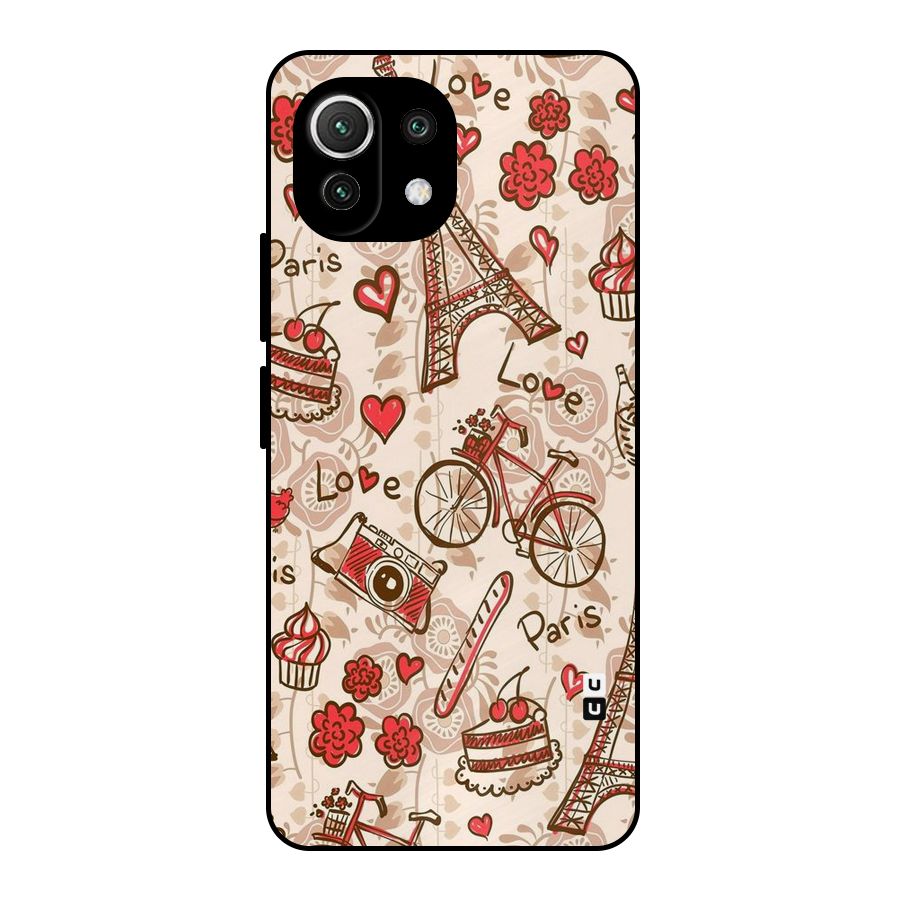 Red Peach City Metal Back Case for Mi 11 Lite