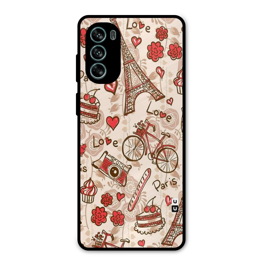 Red Peach City Metal Back Case for Moto G62